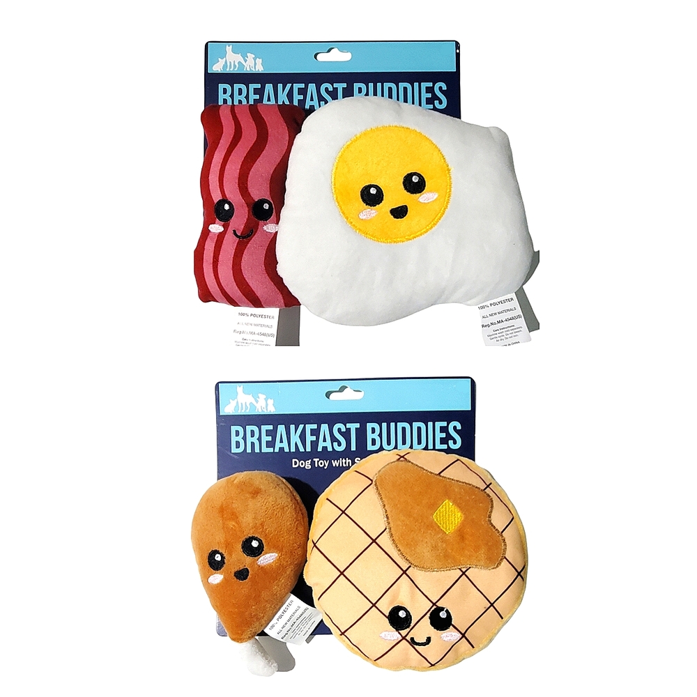 Dog Squeak Toy Gift Breakfast Buddies Plush Toy - Picture 4 of 6
